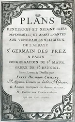 「サン・ジェルマン・デ・プレの修道院の土地と領主の計画」、1668-76年の口絵（グワッシュとゴールド）